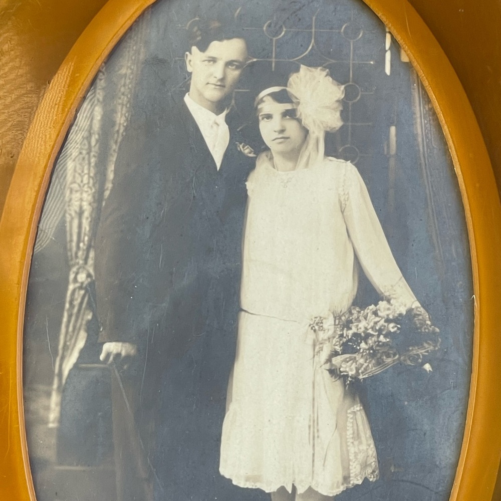Very old hand mirror picture frame 1920s no glass - Picture 6 of 11